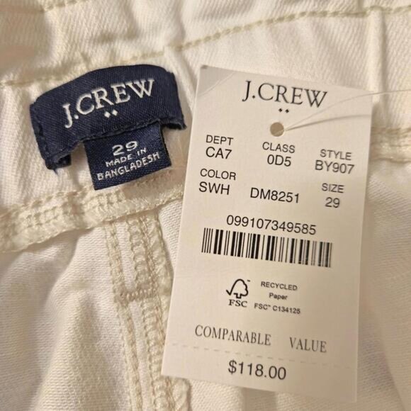 J.Crew Paperbag Wide-Leg Pants in White Denim Size 29 - Picture 6 of 7